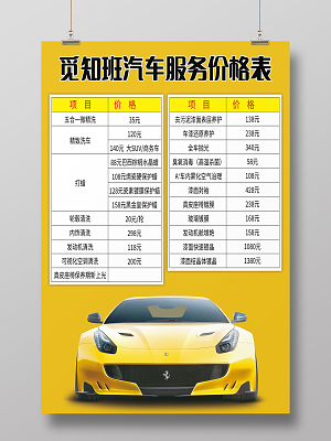 汽車(chē)美容服務(wù)價(jià)目表 模板、設(shè)計(jì)與服務(wù)項(xiàng)目全解析